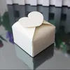100 st hjärta fyrkantig box bröllop favor gåva wrap smycken lådor vit / rosa / lila / elfenben