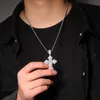 Luxury Smycken CZ Diamond Gemstone Cross Pendant Lucky Women Men Halsband för Party Gift
