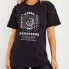 T-shirts T-shirts Zomer Mode Vrouwen Vintage Boho Celestial T Shirt Astrologie Zodiac Signs Grafische T-shirt Horoscoop Witch Top T-stukken