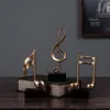 Oggetti decorativi Figurine Golden Music Note Symble Model Desktop Decoration Artware Soggiorno Decorazioni per armadietto del vino Cafe Window Pr