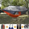 Myggnät Hängmatta 16 färger 260 * 140cm Utomhus Parachute tygfält Camping Tält Garden Camping Swing Hängande säng