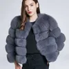 S-3XLミンクコート女性冬の新しいファッションピンクの毛皮のコートエレガントな厚い暖かいアウターの偽の毛皮のジャケットのChaquetas Mujer Y0829
