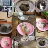 Kattbäddar möbler 2021 husdjur hängande säng hus runt mjuk hängmatta mysig gungstol löstagbar vagga för katter hundbo matta