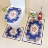 Bath Mats 3Pcs/Set European-style Anti-slip Toilet Set Absorbent Bathroom Carpet Pedestal Rug Lid Cover