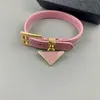 Arrival Triangle Leather Charm Bracelets Ladies Cow Genuine Leathers Belt Triangles Design Bracelet Punk Hip Hop Jewelry accessori7620495