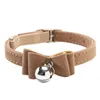 Colliers pour chiens Laisses Bowknot Plomb Réglable Pet Bow Tie Noeud PU Chat Chaton Chiot Avec Cloche Collier