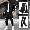 Männer Trainingsanzüge Männer 2022 Herbst Männer Set Mode Gespleißt Reflektierende Artikel Zipper Jacken Kordelzug Jogger Hose Casual Lose