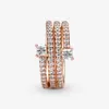 Anello a tripla spirale in argento sterling 100% 925 per le donne Anelli di fidanzamento per matrimoni Accessori per gioielli di moda
