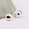 925 Sterling Zilveren Stud Dome Ear Clip Women's Daily Simple Glanzende Exquisite White Fungus Gesp Design Cold Fashion Oorbellen