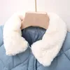 Vinter Barnens varma bomullsjackor Tjejer Kläder Barn Babys Kanin Fur Collar Coats Koreanska Girl Boys OuterWears 211023