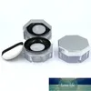 Packing Bottles 20 g Loose Powder Jar Silver Octagonal Empty Cosmetic Container Plastic with Puff
