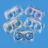 Fashion Contact Lens Cases Kit Transparent Portable Container Travel Lenses Eyewear Storage Set JXW908