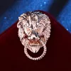 Retro dierlijke leeuw hoofd broche mode heren pak shirt kraag pin naald badge revers pins en broches sieraden accessoires 4939 Q2