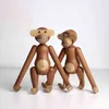 Träskulptur Hem Figuriner Dekoration Vardagsrum Inredning Hängande En Monkey Dolls Dog Nordic Carving Animal Crafts 211105