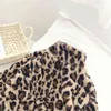 Gooporson Winter Fleece Giacca calda ispessita Cappotti Moda coreana Bambine Abiti Leopard Print Rabbit's Hair Outfits 210715