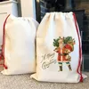 Bolsas de Natal de Sublimação Branca em Blank Santa Sacks Presente Decorações de Natal Canvas Bag Saco Papai Noel Papai Noel Party Party Sack Sack Saco Party Family Toy por AIR A12