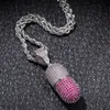 Hip Hop Bijoux Couleur Pilules Pendentif Collier Plaqué Or Micro Pave Zircon Cubique pour Hommes Femmes Joli Cadeau De Mode Clubbing Rappeur A9451645