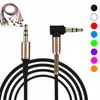 universal 90 Degree 3.5mm Auxiliary Audio Cables Slim and Soft AUX Cable for iphone speakers Headphone Mp3 4 PC Home Car Stereos