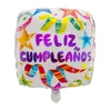 50pcs 18inch ballons en feuille espagnole Feliz Cumpleanos Mylar Hélium ballon joyeux anniversaire décoration rond baloes air globos 26611728