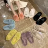 2021 fur shoes women flock cork slippers autumn fashion outdoor furry sandals woman fluffy flip flops mules fur slippers