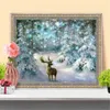 Huacan 5D DIY Jul Diamond Painting Deer Mosaic Winter Brodery Cross Stitch Heminredning
