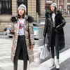 Women Down Jackets Fashion Trend Winter Outerwear Glossy Coats Large Size Fat Girl Thicken X-Long Pearl Shiny Parkas Hooded Detachable Big Fur Collar Cotton Padded