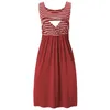 Maternity Dresses Plus Size Women's Pregnancy Sleeveless Solid Color Casual Dress Wear Vacation Beach
