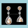 Dangle Chandelier Brincos Jóias Mulheres Casamento Misturor Crystal Waterdrop 925 Sier Sier Sier Gota 4 Cores Entrega 2021 Uj0rt