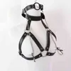 Bondages Sexy Faux Leather Lingerie Breast Binder Bra Top and Mouth Gag with Nipple Clamps Female Fetish Restraint Costume 1122