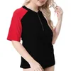 Kvinnors badkl￤der Kvinnor Kvinnor Plus Size Long Sleeve Rashguard Swimsuit Shirts Upf50 Womens Half Zipper UV-Protection Rash Guard Top