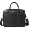 Men's High-quality Black leather Briefcase Simple version design Handbag laptop Bag Crossbody Section Mens Computer Bags Business