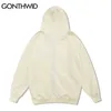 Gonthwid Hooded Jackets Harajuku Embroidery Letras Zíper Com Capuz Com Capuz Casas Casacos Casaco Streetwear Hip Hop Casual Tops 211013