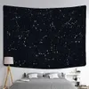 Black Universe Starry Sky Tapestry Wall Galaxy Psychedelic Tapiz Hekserij Astrologie Bed Cover Beach Deken Home Decor 210609