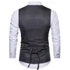 Mannen vest nep tweedelige patch vest casual slanke zakelijke sociale pak vest bruidegom plus size xxl