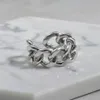 Heißer Verkauf Cuban Link Kette Stil Finger Ring Persönlichkeit Silber Gold Einstellbare Ring Männer Frauen Glod Gefüllt Ring Schmuck geschenk