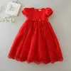 Retail Baby Girls Princess Maxi Dresses Chopening Gown Infantis för född födelsedagsfest dop E9133 210610
