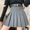 Aelegantmis Sweet Lolita Gonna a pieghe a vita alta Cintura donna Ragazze Harajuku Mini s Lady Short School Corea Streetwear 210607