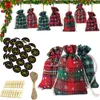 24pcs/set Christmas Advent Calendar Countdown Jute Candy Bag Drawstring Linen Bundle Pocket Diy Xmas Calendrier Gift