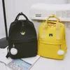 Sacs de rangement mignon toile sac à dos mode femmes pour les adolescents de l'école filles grande capacité jaune sac de voyage femme bookbag mochila
