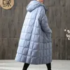 Mulheres solto longo casaco 90% pato para baixo jaqueta inverno feminino plus size sobretudo stitching wooded parka 211018