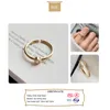 Cluster ringen Elfoplatasi Real 925 Sterling Silver Minimalistisch Golden Shiny CZ Opening Ring For Fashion Women Wedding Sieraden Gift DA1571