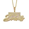 Bling Iced Out Letters DREAM RICH Pendant Necklace 2 Colors Luxury AAA Zircon Rapper Hip Hop Jewelry