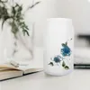 Tasses à bière en verre à sublimation de 15 oz avec couvercle en bambou, pailles DIY, gobelets transparents givrés en forme de canette, tasses à transfert de chaleur, cocktails, café glacé, soda, whisky, verres HT