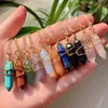 Zilver Goud Kleur Reiki Healing Natuursteen Hanger Draad Wrap Hexagonal Bullet Amethists Quartz Opal Roze Crystal Chakra Spermace Necklace