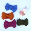 Large7" Solid Nylon Bow Headband,Nylon Baby Headbands For Kids Girls Wide Turban Headwrap Children Soft Cotton Headband