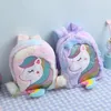 Licornes dessin animé école livre sac à main sacs à dos mignon mode 3D fourrure sacs à dos pour filles voyage sac à dos enfants cartable enfants cadeau