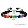 Hombres Mujeres 0.315 in Lava Rock 7 Chakras Pulsera Aromaterapia Aceite Esencial Difusor Pulsera Cuerda Trenzada Piedra Natural Yoga Strand Beads Pulseras Brazalete