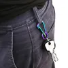 Porte-clés en acier inoxydable 304L de qualité supérieure, argent, or, couleur arc-en-ciel, porte-clés suspendu, mousqueton pour hommes et femmes, porte-clés d'extérieur