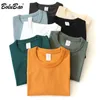 Boorubao Fashion Brand Men Solid Color T F рубашка Мужская хлопчатобумажная футболка с короткими рукавами Мужская шея Стильная простота Tee до 210706