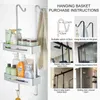 Zwart Opknoping Bad Planken Badkamer Plank Organizer Nageloze Shampoo Houder Opslag Rack Mand EL5018 211112